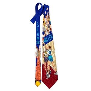 Vintage Nicole Miller 1992 Basketball Slam Dunk Tie